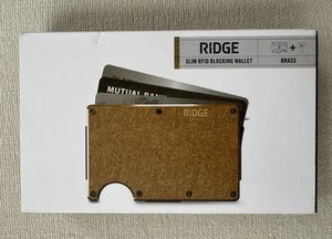 New in Box / Ridge RFID Blocking Brass Wallet w/ Money Clip - Picture 1 of 4