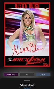Alexa Bliss 426cc Sig Backlash 2020 WWE Topps Slam Digital - Afbeelding 1 van 2