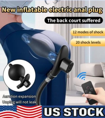 Huge Big Inflatable Plug Expandable Electric Pump Men Women Adults Silicone BDSM - Image 1 of 4