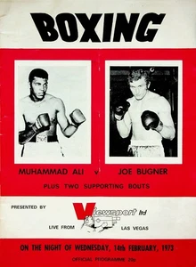 Programa de boxeo vintage 1973 Muhammad Ali v Joe Bugner Las Vegas TV Viewsport - Imagen 1 de 5