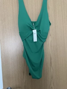 Traje de baño acolchado con cable estampado control abdominal M&S talla 20 largo nuevo con etiquetas - Imagen 1 de 5