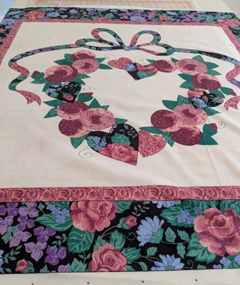 Edredón colgante de pared panel de tela de algodón COUNTRY LOVE - 35" + 5" tela sobre Foto 1 de 4