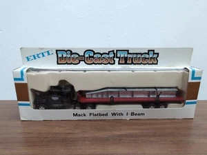 1/64 Ertl Toy Mack Flatbed w/I-Beam Tractor And Trailer Set - Picture 1 of 4