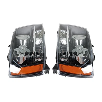 For 07-14 Chevy Tahoe Suburban Avalanche Black Housing Amber Corner Headlights Foto 1 de 4