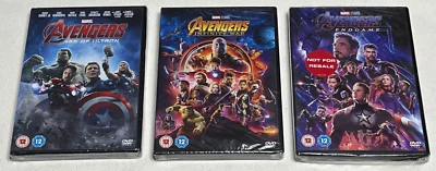 AVENGERS : Age Of Ultron, Infinity War & Endgame - 3 Marvel DVD's - New & Sealed - Image 1 of 3