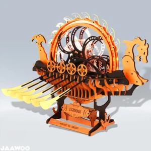 3D Wooden Puzzle for Adults Viking Dragon Ship Model Kits with LED Lights - Picture 1 of 8