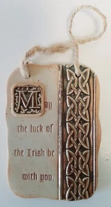 Madeleine Irish/Celtic Ceramic 'May The Luck Of The Irish Be With You' Tablet - Picture 1 of 4