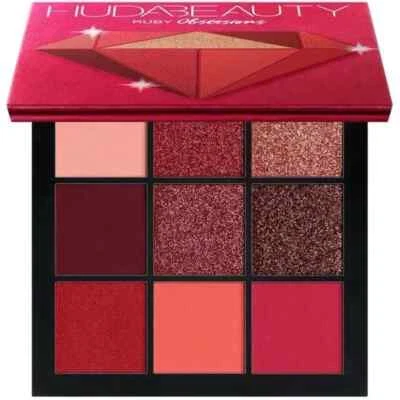 NIB HUDA BEAUTY Ruby Obsessions Eyeshadow Palette 9 Shades Colors Shimmer Matte - Image 1 of 3