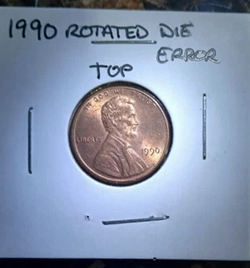 1990 lincoln memorial 1 cent rotated die error - Picture 1 of 2