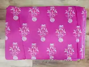 25 Yard Hand Block Print Handmade Cotton Indian Natural Sewing Crafts Fabric Lot - Picture 1 of 2