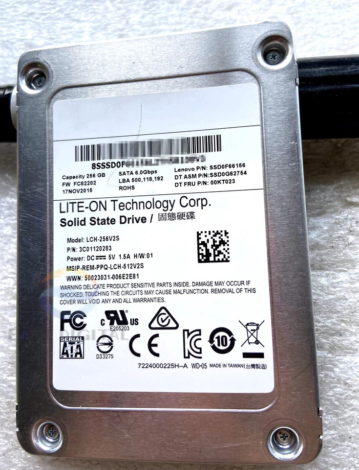 Lite-On LCH-256V2S 256GB 6Gb/s 2.5" SATA Solid State Drive Lenovo SSD0F66156 - Image 1 of 3