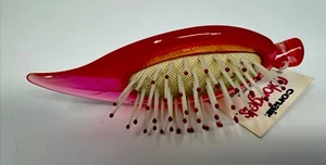 NEW Conair Vintage Pink Leaf Colorgels Mini Hair Brush Keychain Animal Crossing - Picture 1 of 4