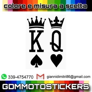 Adesivo PRESPAZIATO King e Queen Re e Regina Re di picche e Regina di cuori - Imagen 1 de 19