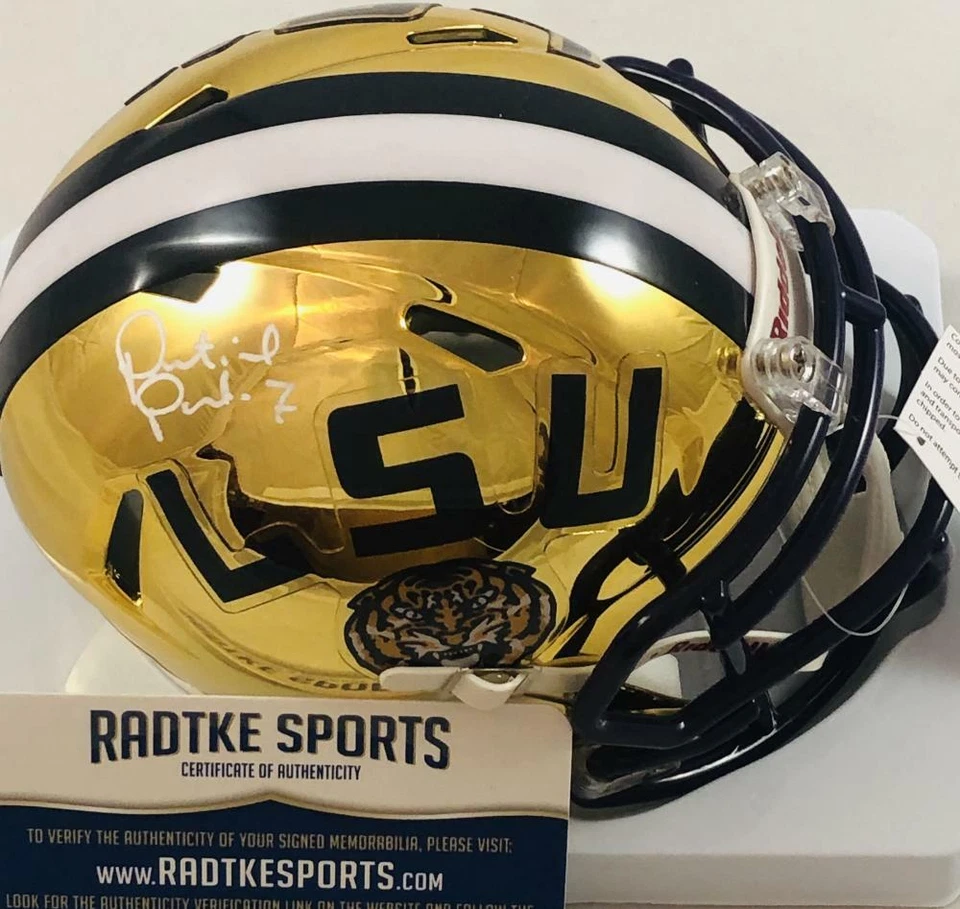 Minicasco cromado firmado por Patrick Peterson LSU Tigers Arizona Cardinals Radtke Foto 1 de 1