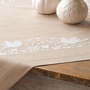 Vervaco Cross Stitch Tablecloth Kit White Birds 32" x 32" - Picture 1 of 5