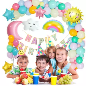 Geburtstag Party Folienballon Set Mond Stern Wolke Regenbogen für Jungen Mädchen & Babys - Bild 1 von 10