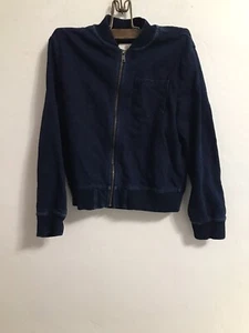 AG Adriano Goldschmied KIDS Unisex Dark Wash Faded Denim Zip Up Jacket SIZE 7 - Picture 1 of 6