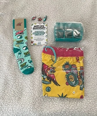 NWT Rare Mountain Dew 20th Anniversary Baja Blast Laguna Shorts XL Lot! - Image 1 of 4