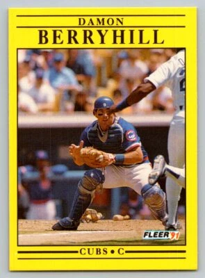 1991 Fleer # 414 - Damon Berryhill - Chicago Cubs - Image 1 of 2