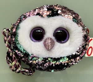 TY Beanie Babys Boos Flippables Mondschein Eule 9" Mode Pailletten Handtasche für Kinder - Bild 1 von 5