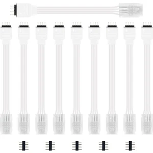 Durable 10PCS 4 Pin LED Connectors - Flexible, Easy Plug & Play Installation - Picture 1 of 10
