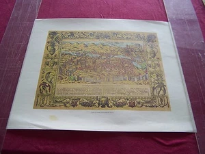 " CHART OF ROMA ENGRAVING- XVI Century "- Engraving Printed in Spain - Picture 1 of 1