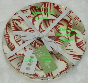 NEW 4 PACK JOHN DERIAN TARGET FLORAL PRINT SALAD PLATES SET MELAMINE FREE SHIPG - Picture 1 of 2