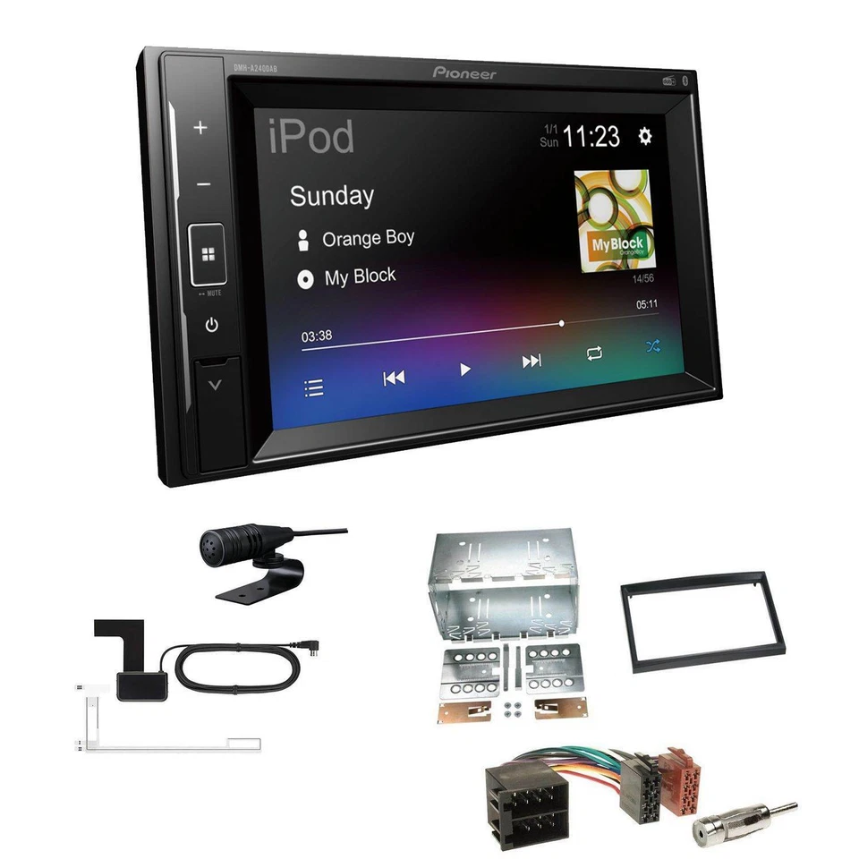 Pioneer DMH-A240DAB Autoradio Bluetooth DAB für Peugeot 307 2001-2009 in schwarz