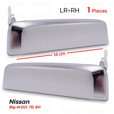 For Nissan Big-M D21 TD B11 1986 - 97 Door Handle Chrome Outer Pair - Imagem 1 de 4