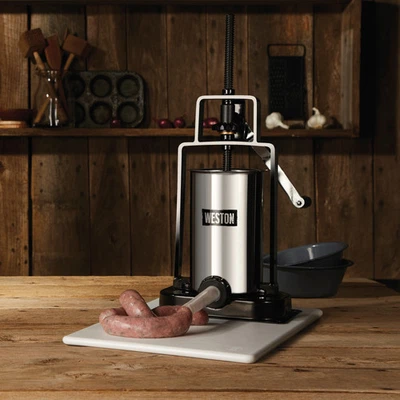 Вертикальная начинка для колбасы Weston грузоподъемностью 5 фунтов - 5 фунтов нержавеющая сталь 5 фунтов - Изображение 1 из 4