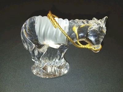 GORHAM NATIVITY Crystal ~ DONKEY w/Gold Rope ~ In Original  Box - Image 1 of 4