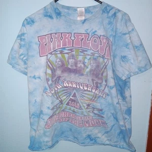 Pink Floyd 40th Anniversary Blue Short Sleeve Shirt Sz Large Dark Side Of Moon - Picture 1 of 2