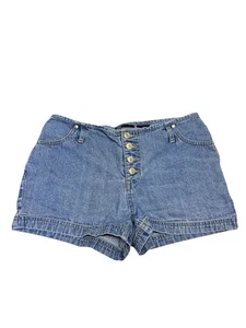 Pantalones cortos de mezclilla azules de tiro bajo vintage Y2K No Boundaries talla 9 - Imagen 1 de 3