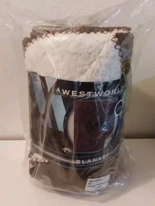 West World Blanket Sherpa Lined Faux Leather 45"x60" Brand New - Picture 1 of 6