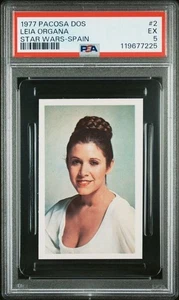 1977 Pacosa Star Wars Sticker Spanien Leia Organa #2 PSA 5, POP 6, 3 HÖHER - Bild 1 von 2
