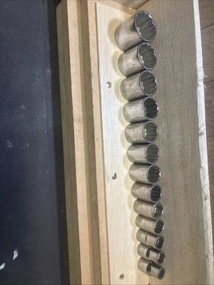 VTG CRAFTSMAN G Series 1/2 Drive 12 Point 13 pc Socket Set  1-1/4 - 7/16" USA - Image 1 of 4