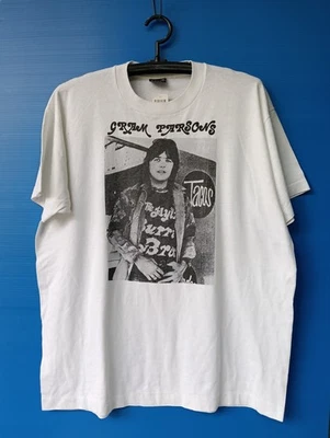 The Byrds Gram Parsons Tour 复古 T 恤摇滚乐队专辑白色 XL 码。 — 第 1/4 张图片