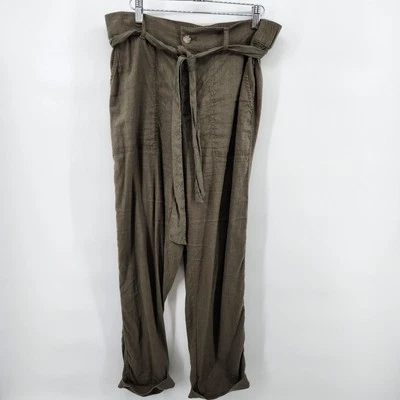 Pantalones cortos para mujer Lou & Grey for Loft medianos de mezcla de lino verdes Foto 1 de 4