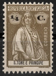 Afi:ST 199e Portuguesa Correio São Tomé e Príncipe 1922, 1/4 C. CERES, MNH - Foto 1 di 2