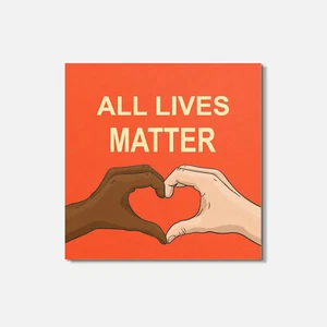 Sottobicchiere quadrato in legno All Lives Matter 4'' X 4'' - Foto 1 di 3