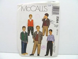 McCall's 2364 Boys Shirt Vest Pants Sz 4-6 Sewing Pattern #324 - Bild 1 von 6