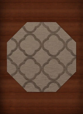 Gray Quaterfoil Trellis Print Transitional Area Rug Geometric DV8 - Image 1 of 2