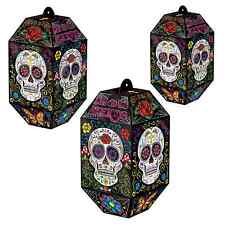 3 Dia De Los Muertos Day of the Dead Sugar Skull Lanterns Party Decoration 8-11