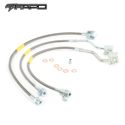 FAPO Full Set 4-6" Extended Brake Lines Fits Ford F-150 XLT Bronco 1980-1996 - Image 1 of 4