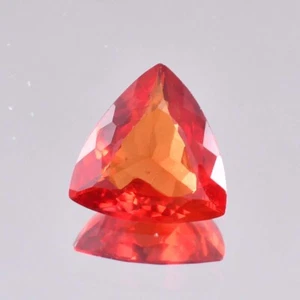 10.60 Ct Natural Orange Ceylon Sapphire Trillion Cut Loose Gem Certified 15x15MM - Picture 1 of 5