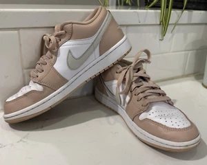 Nike Air Jordan 1 Low Particle Beige Size US 8.5 UK 6 EUC - Picture 1 of 7