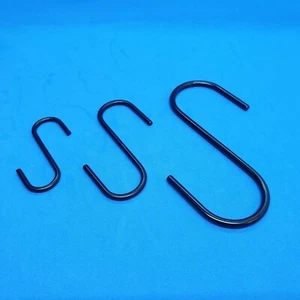 10 x Metal S Hook Powder Coated Steel Wire Large Sign Hanging Hooks - Picture 1 of 7