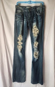 Machine Pour Neuf Mode Distressed Juniors Jeans Size 9 - Picture 1 of 9