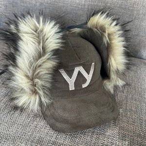 Open Yy Faux Fur Corduroy Earflap Cap Khaki Korea 100% Authentic - Picture 1 of 12