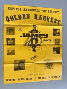 Vintage SONNY JAMES Promotional Poster Advertisement Capitol Records Mailer - Picture 1 of 9